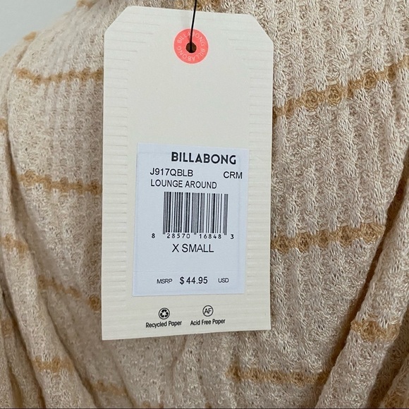 Billabong Lounge Around Waffle Knit Cream Hoodie - Picture 7 of 9